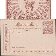 Allemagne / Pologne 1900. Entier Poste Merkur De Danzig. Carte Séculaire, Un An Avant Le Changement De Siècle ! Mercure - Erreurs Sur Timbres