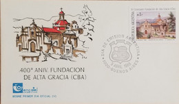 A) 1988, ARGENTINA, CHURCH, FDC, BUENOS AIRES, ALTA GRACIA FOUNDATION ANNIVERSARY - Usati