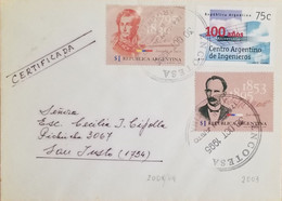 A) 1995, ARGENTINA, FROM BUENOS AIRES TO SAN JUSTO CERTIFICED, INCOTESA MAIL, ARGENTINE CENTER OF ENGINEERS AND CHARACTE - Used Stamps