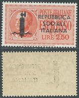 1944 RSI ESPRESSO 2,50 LIRE DECALCO MNH ** - RB33-4 - Posta Espresso