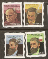 Transkei 1984   SG 160-3  Heroes Of Medicine   Unmounted Mint - Transkei