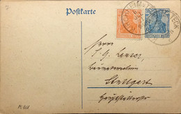 ALLEMAGNE / DEUTSCHLAND 1921 (6/7) Mi.141 Auf Postkarte Mi.P120.AI Aus Kirchheim Nach Stuttgart - Briefe U. Dokumente