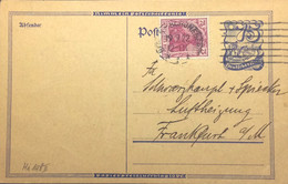 ALLEMAGNE / DEUTSCHLAND 1922 (19/9) Mi.148.II Auf Postkarte Mi.P146 Aus Berlin Nach Frankfurt - Lettres & Documents