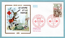 FDC France 1978 - Croix Rouge 1978 - YT 2024 - Le Lièvre Let La Tortue - 02 Château Thierry - 1970-1979