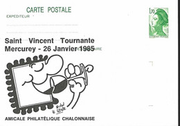 Entier Vierge Repiquet   Saint Vincent Tournante MERCUREY 26 Janvier 1985 - Prêts-à-poster: Repiquages Privés