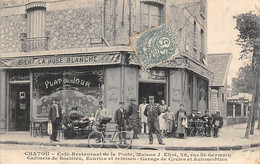 Chatou          78         Café Restaurant De La Poste 29  Rue De St Germain Garage Cycles Et Automobiles    (voir Scan) - Chatou