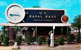13547  - U.S.A. - Virginie  -  NORFOLK  : US  NAVAL  BASE  -  THE SIGN AT THE MAIN ENTRANCE TO THE US NAVAL BASE - Norfolk