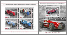 TOGO 2020 MNH 1st Formula 1 Championship Weltmeisterschaft M/S+S/S - OFFICIAL ISSUE - DHQ2101 - Auto's