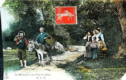 ► MOULIN à VENT - FRANCE -  Le MEUNIER Et Son Fils  CPA 1907  (Franse Molen French Windmill Windmühle) - Châteaux D'eau & éoliennes