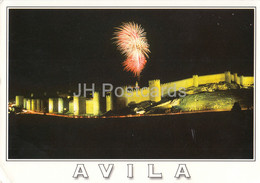 Delcampe - Avila - Murallas - Vista Parcial Nocturna - Walls - Partial Night View - Fireworks - 100 - 2003 - Spain - Used - Ávila