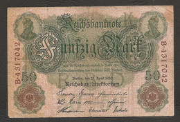 Germania - Banconota Circolata Da 50 Marchi P-41 - 1910 #17 - 50 Mark