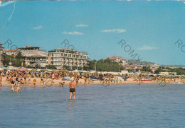 CARTOLINA  S.BENEDETTO DEL TRONTO,ASCOLI PICENO,MARCHE-LA SPIAGGIA,SOLE,VACANZA,MARE ESTATE,BARCHE A VELA,VIAGGIATA 1970 - Ascoli Piceno