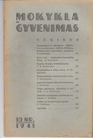 Magazine Lithuania Mokykla Ir Gyvenimas. 1941 / 10 - Zeitungen & Zeitschriften