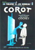 Carte Postale Corot (peintre Devant Son Tableau) Jean-Laurent Cochet -Théâtre 14 J.M. Serreau - Illustration Léo Kouper - Kouper