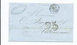 Lettre De Giromagny Ht Rhin Pour Audincourt Doubs 1851  Taxée 25 - 1849-1876: Période Classique