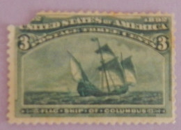 USA YT 83 OBLITERE TRES DEFECTUEUX AVEC GROS AMINCI "DECOUVERTE DE L AMERIQUE " ANNÉE 1893 VOIR 2 SCANS - Unused Stamps