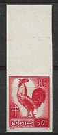 France 1944, Coq N°633**,  Non Dentelé Variété Double Impression . Cote 80€. - Unused Stamps