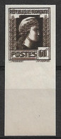 France 1944,Marianne N°634**,  Non Dentelé Variété Double Impression . Cote 80€. - Ungebraucht