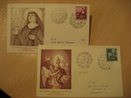 Delcampe - 1952 Edifil 1116/7 Congreso Eucaristico Internacional En Barcelona Religion 2 FDC Cancel Cover SPD Spain - FDC