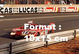 Reproduction Photographie Ancienne D'une Alfa Romeo T33 Aux 24 Heures Du Mans De 1972 - Reproductions