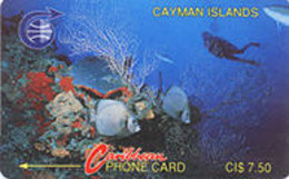 CAYMAN : 003A CI$7.50 Underwaterscene BLACK CONTROL Rare USED Between 55972 To 56631 =  660 Ex. - Iles Cayman