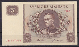 Sweden, 5 Kronor, P.42b/1955, Grade EF - Suecia