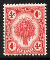 Malaya - Kedah 1919-21 Sheaf Of Rice 4c Red MCA U/M SG21 - Kedah