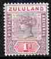 Zululand 1894-96 QV Key Plate 1d Mounted Mint SG 21 - Zoulouland (1888-1902)