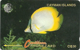 CAYMAN : 005B CI$30   Yellow Fish White Ctrl USED - Kaaimaneilanden