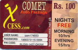 PREPAY-PHONE-INTERNET : XCE01A Rs.100 XCESS.COM COMET Auto Package Brown USED - Pakistán