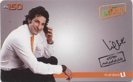 MOBILE : UF28 Rs. 150 Wasim Akram With Telephone USED - Pakistan