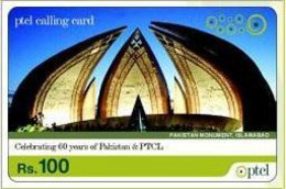 PREPAID : RPT11 Rs. 100 PTCL  CALLING CARD Pakistan Monument MINT - Pakistan