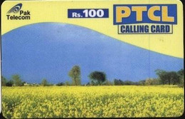 PREPAID : RPT05 Rs.100 PTCL Yellow Field And Trees USED - Pakistan