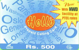 PREPAID : RHE10A Rs.500  Hello Bleu  (Now=italics) USED - Pakistan