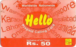 PREPAID : RHE04A Rs. 50  Hello Orange Worldwide Nationwide USED - Pakistan