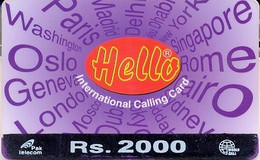 PREPAID : RHE03H Rs.2000/150 Overprint Hello Purple USED - Pakistan