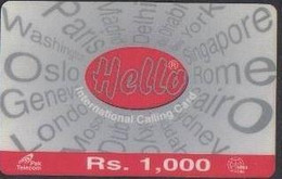 PREPAID : RHE03D Rs.1000 Hello Silver (with Pak Logo) USED - Pakistan