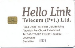 WHITE TRIAL : WHL08 Hello Link Telecom (3 Lines) 2000 Units (ctrl) USED - Pakistan