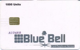 WHITE TRIAL : WBB01 1000u Bleu Bell Card Payphone Service (A-ctrl) USED - Pakistan