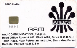 WHITE TRIAL : WAJ05 1000 Units AAJ TELECOM With GSM Logo USED - Pakistan