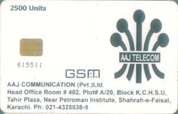 WHITE TRIAL : WAJ04 2500 Units AAJ TELECOM With GSM Logo USED - Pakistan