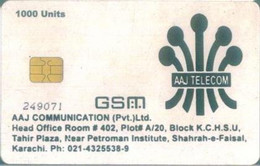 WHITE TRIAL : WAJ02 1000 Units AAJ TELECOM With GSM Logo USED - Pakistan