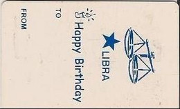 PAKMAP : WP0101C 20 LIBRA     Blue Happy Birthday To .. From .. USED - Pakistan