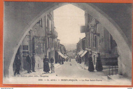 Carte Postale 47. Montflanquin La Rue St-Pierre  Trés Beau Plan - Monflanquin