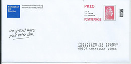 Entiers Postaux : Enveloppe Réponse Type L'Engagée Yzeult Catelin PRIO Datamatrix Fondation De France 267314 ** - PAP : Antwoord /Marianne L'Engagée