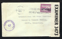 NOUVELLE ZELANDE 1940: LSC De Wellington Pour La Croix-Rouge à Genève, Censure Britannique - Lettres & Documents