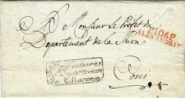 1806 - Lettre De P. 106. P / ALEXANDRIE  + Préfecture / Du Département / De Marengo - 1792-1815: Départements Conquis