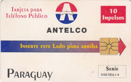 Paraguay, PY-ANT-0007A, 10 Units, Antelco Logo, "Paraguay", 2 Scans.  GEM1A (Symmetric Black) - Paraguay