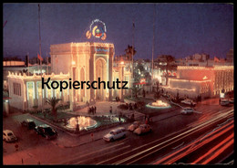 ÄLTERE POSTKARTE LIBYA THE DEVELOPMENT IN THE L.A.R. ENTRANCE OF THE INTERNATIONAL EXHIBITION VW KÄFER Postcard Cpa AK - Libye