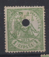 1874 Telégrafos Edifil 150T(º) Valor Catálogo 8,75€ - Oblitérés